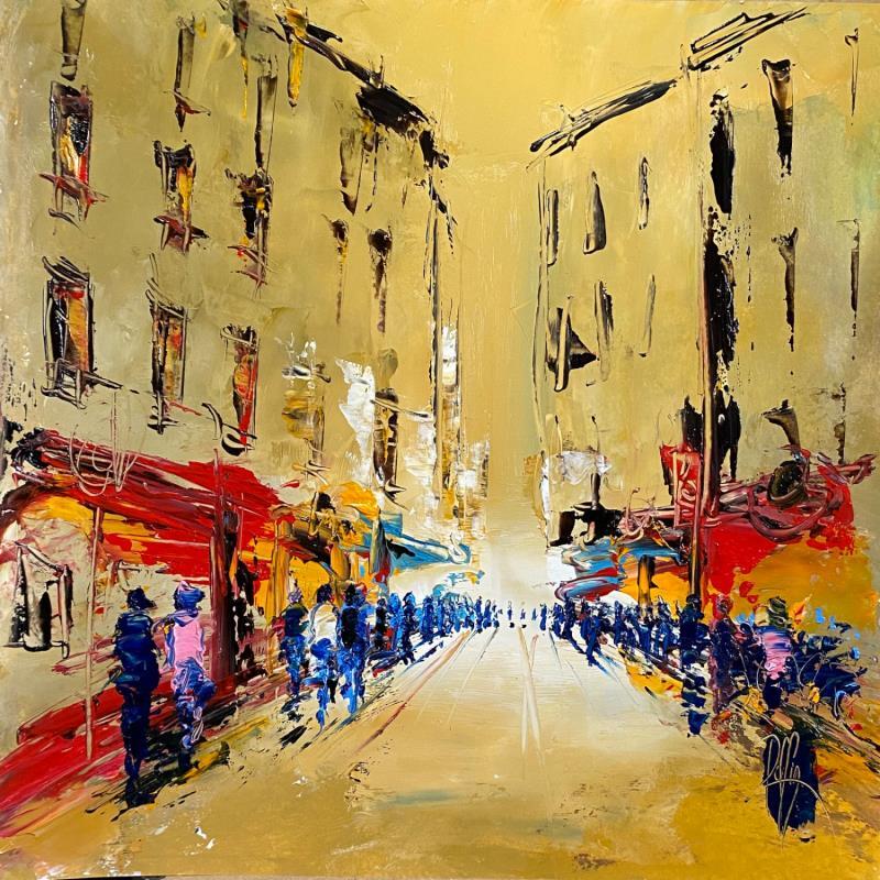 Peinture Juste là par Raffin Christian | Tableau Figuratif Urbain Huile