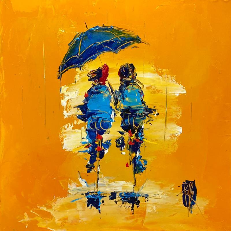 Painting Petit pluie de bonheur by Raffin Christian | Painting Figurative Oil Life style