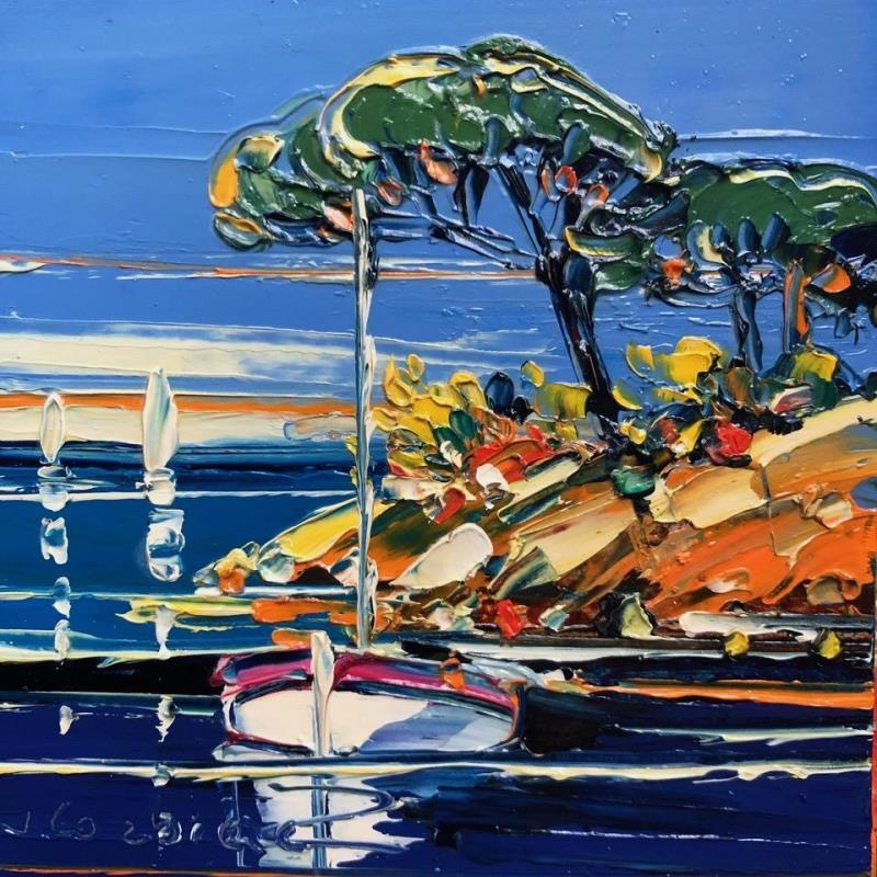 Painting Une belle journée en mer by Corbière Liisa | Painting Figurative Landscapes Oil