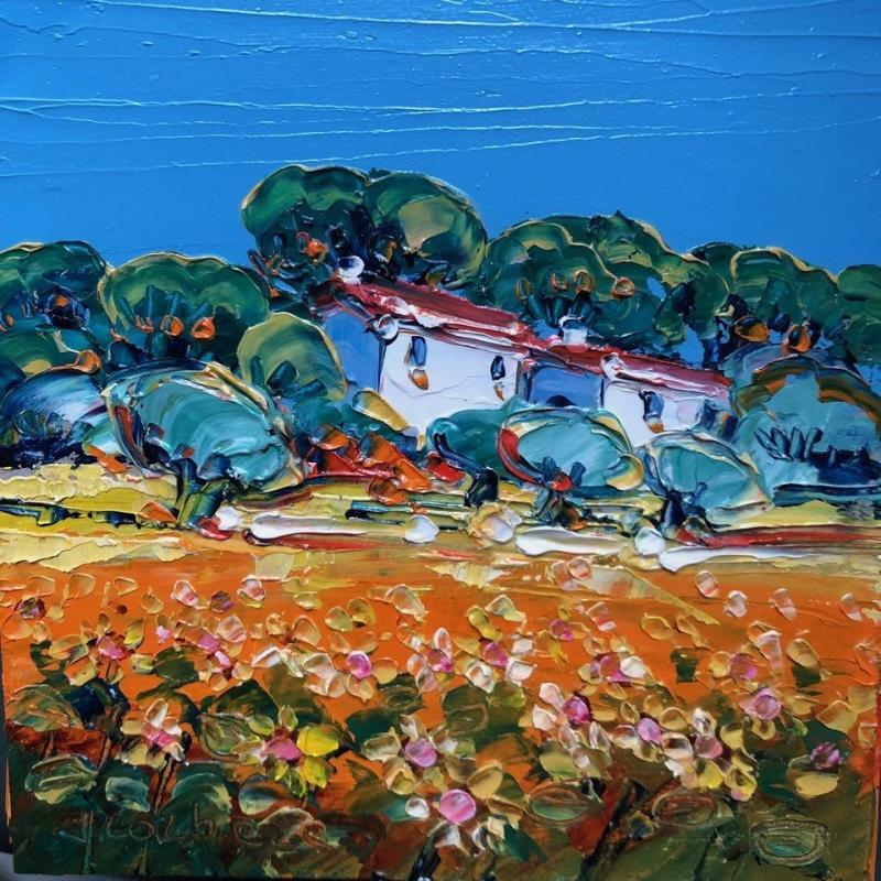 Painting Saison des tournesols by Corbière Liisa | Painting Figurative Oil Landscapes