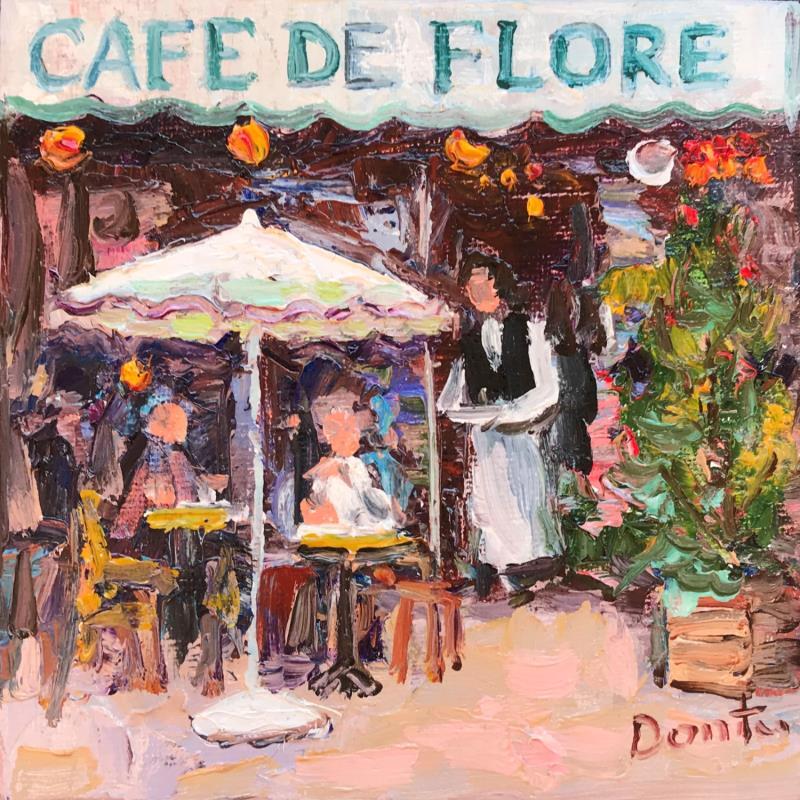 Peinture Café de FLORE  par Dontu Grigore | Tableau Figuratif Urbain Huile