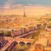 Peinture Le panoramique de Paris par Dontu Grigore | Tableau Figuratif Urbain Huile