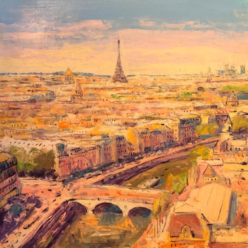 Gemälde Le panoramique de Paris von Dontu Grigore | Gemälde Figurativ Urban Öl