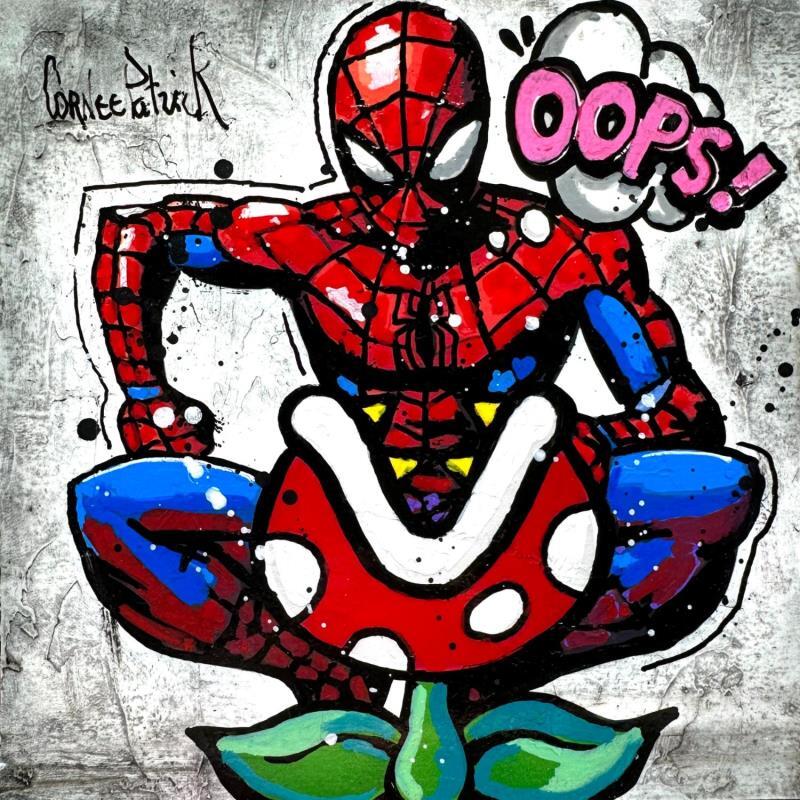 Peinture Spiderman, oops par Cornée Patrick | Tableau Pop-art Cinéma Icones Pop Graffiti Huile