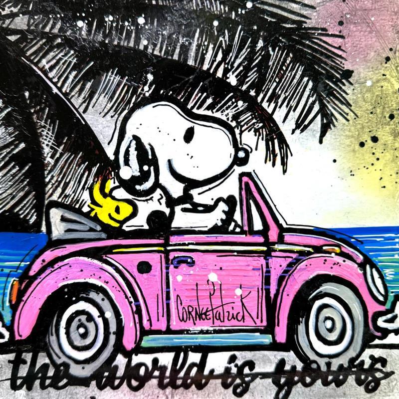 Painting Snoopy en vacance by Cornée Patrick | Painting Pop-art Landscapes Cinema Pop icons Graffiti Oil