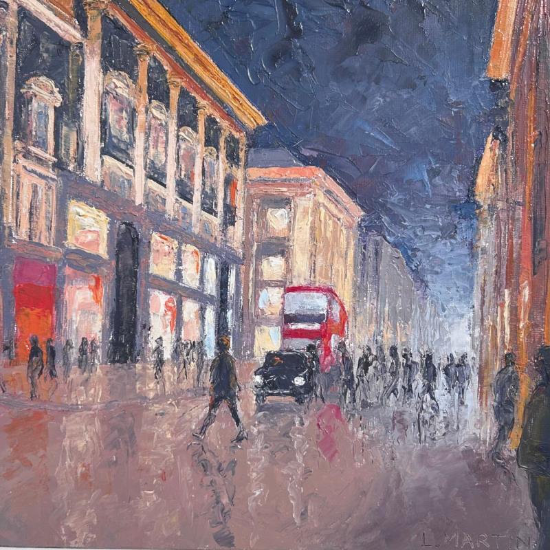Painting Oxford circus by Martin Laurent | Painting Figurative Urban Life style Oil