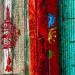 Peinture F1 FIBRE DE ROSE 10029-1558-20240214-1 par Sablyne | Tableau Figuratif Scènes de vie Bois Carton Acrylique Collage Encre Pastel Feuille d'or Upcycling Papier Pigments