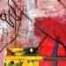 Peinture F1 BAMBOU 10029-1558-20240214-2 par Sablyne | Tableau Figuratif Scènes de vie Bois Carton Acrylique Collage Encre Pastel Feuille d'or Upcycling Papier Pigments
