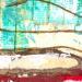 Gemälde F2 AME FAUVE 10029-1558-20240214-5 von Sablyne | Gemälde Figurativ Alltagsszenen Holz Pappe Acryl Collage Tinte Pastell Blattgold Upcycling Papier Pigmente