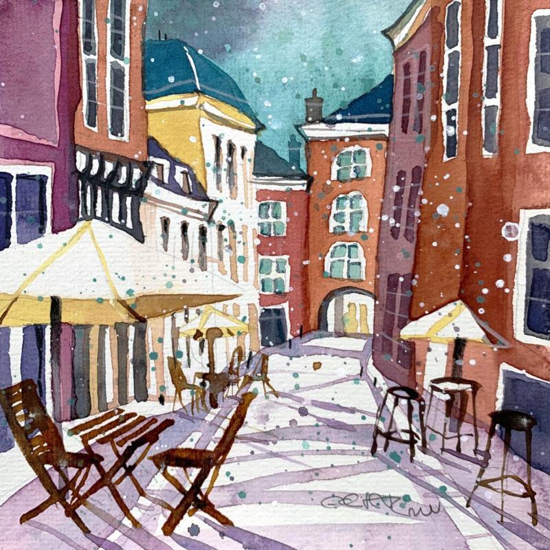 Painting NO.  2443  THE HAGUE  HOFKWARTIER by Thurnherr Edith | Painting Subject matter Urban Watercolor