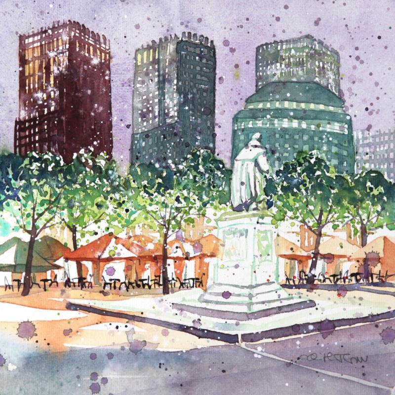 Painting NO.  2450  THE HAGUE  HET PLEIN by Thurnherr Edith | Painting Subject matter Watercolor Pop icons, Urban