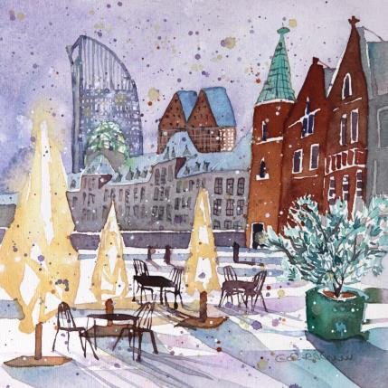 Painting NO.  2451  THE HAGUE  PLAATS by Thurnherr Edith | Painting Subject matter Watercolor Pop icons, Urban