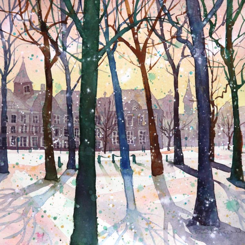 Painting NO.  2453  THE HAGUE  LANGE VOORHOUT by Thurnherr Edith | Painting Subject matter Watercolor Urban