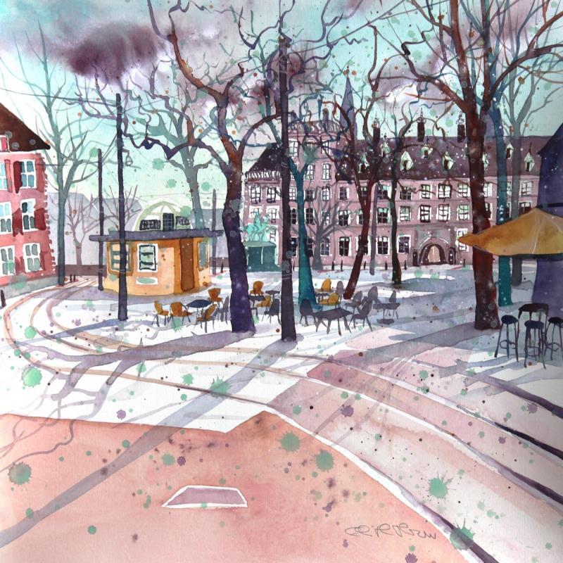 Painting NO.  2459  THE HAGUE  BUITENHOF by Thurnherr Edith | Painting Subject matter Watercolor Urban