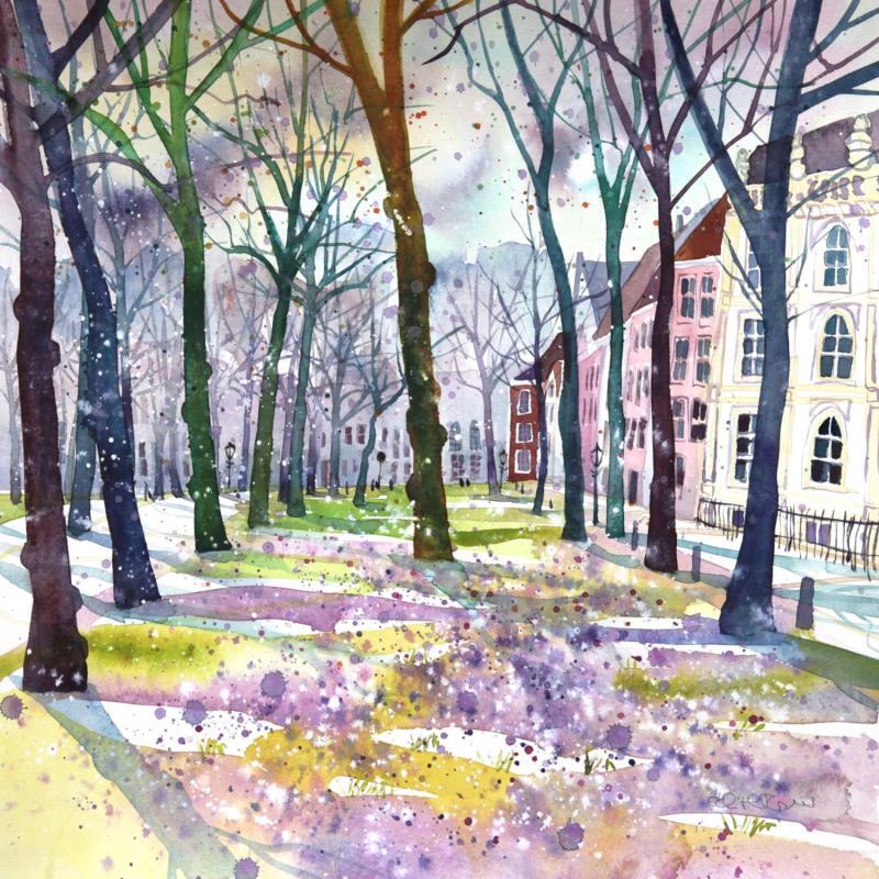 Painting NO.  2461  THE HAGUE  LANGE VOORHOUT by Thurnherr Edith | Painting Subject matter Watercolor Urban