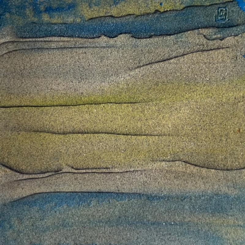 Gemälde Carré du Sud II von CMalou | Gemälde Materialismus Minimalistisch Sand