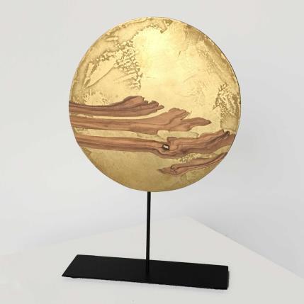 Sculpture Yugen  Olivier Laiton  by Agnès K. | Sculpture Abstract Metal, Wood Minimalist
