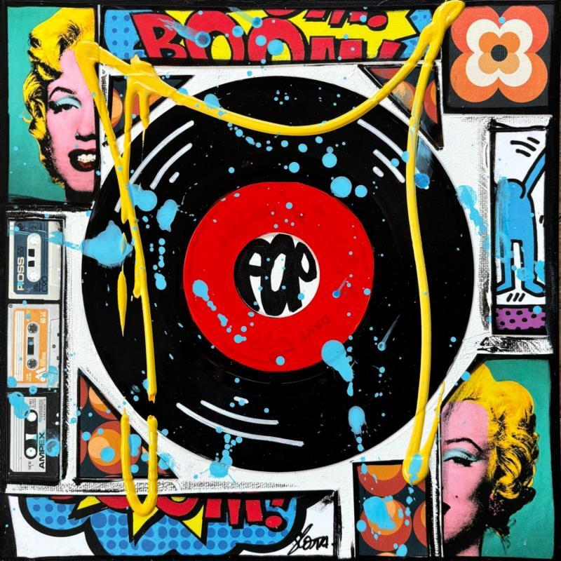 Painting POP VINYLE by Costa Sophie | Painting Pop-art Acrylic, Gluing, Upcycling Pop icons