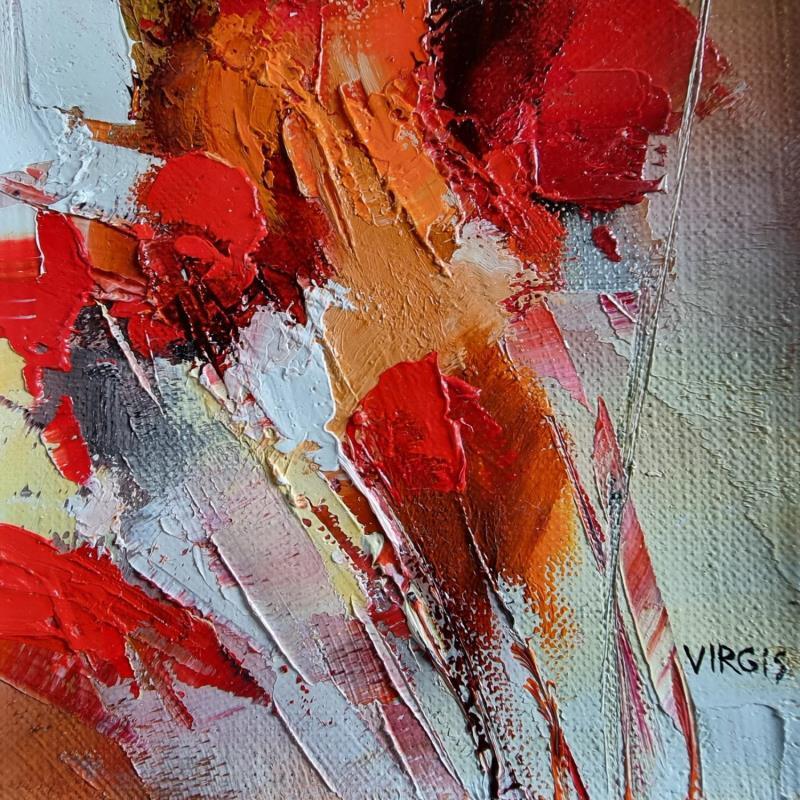 Painting Spring flowers by Virgis | Painting Abstract Oil Minimalist