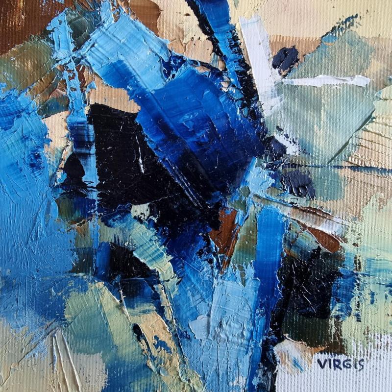 Peinture With blue par Virgis | Tableau Abstrait Huile Minimaliste
