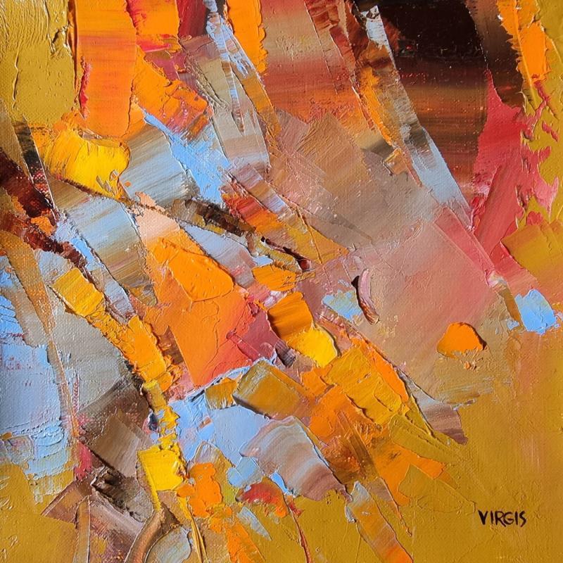 Gemälde Orange von Virgis | Gemälde Abstrakt Minimalistisch Öl