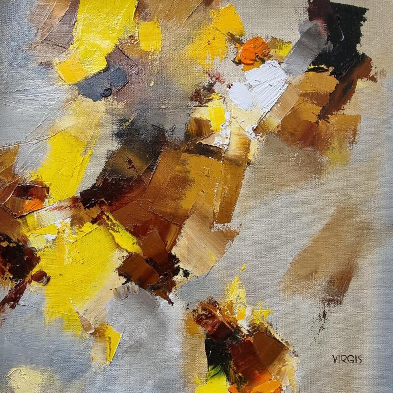 Peinture Beige yellow par Virgis | Tableau Abstrait Minimaliste Huile