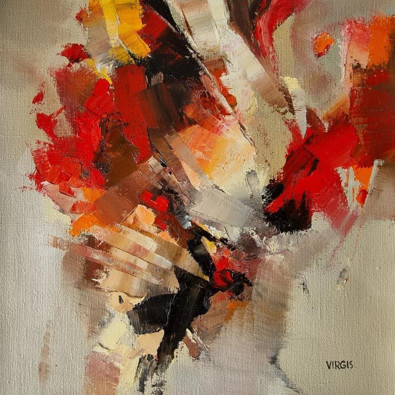 Painting Red day red night by Virgis | Painting Abstract Minimalist Oil