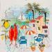 Gemälde Escale saisonnière von Colombo Cécile | Gemälde Naive Kunst Landschaften Natur Alltagsszenen Aquarell Acryl Collage Tinte Pastell