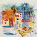 Peinture Vue panoramique par Colombo Cécile | Tableau Art naïf Paysages Nature Scènes de vie Aquarelle Acrylique Collage Encre Pastel