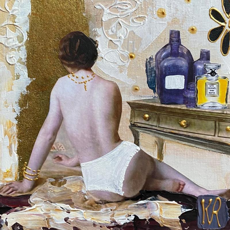 Painting Regarde moi  by Romanelli Karine | Painting Figurative Life style Nude Acrylic Gluing Posca Pastel
