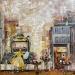 Gemälde Louvre-ligne 1 von Romanelli Karine | Gemälde Figurativ Urban Modus Alltagsszenen Acryl Collage Posca Pastell Papier