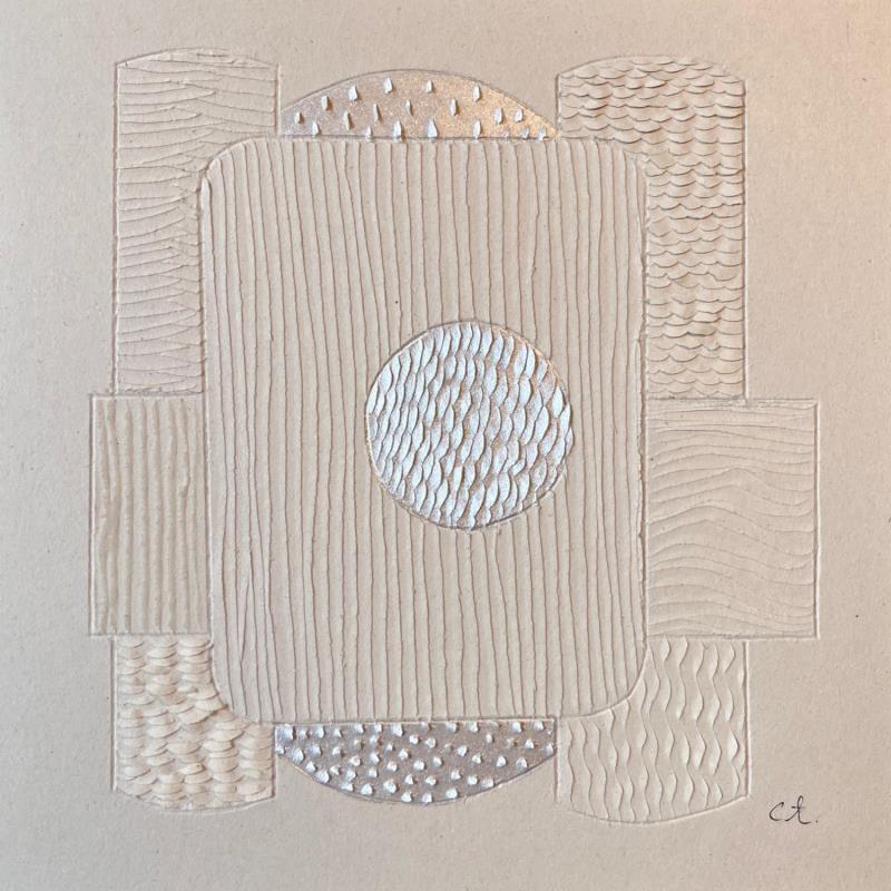 Painting Spot Under the Moonlight by Caitrin Alexandre | Painting Abstract Architecture Minimalist Wood Cardboard Ink