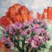 Painting Cholla in Bloom by Lunetskaya Elena | Painting Figurative Nature Oil