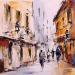 Painting ruelle vieux nice by Poumelin Richard | Painting Figurative Landscapes Oil Acrylic