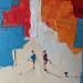Painting Un instant, s'il vous plaît  by Tomàs | Painting Abstract Urban Life style Oil