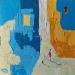 Gemälde Promenade avec món chat von Tomàs | Gemälde Abstrakt Urban Alltagsszenen Öl