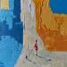 Painting Promenade avec món chat by Tomàs | Painting Abstract Urban Life style Oil
