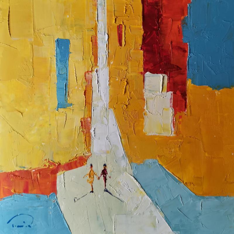 Painting Les copines by Tomàs | Painting Abstract Urban Oil