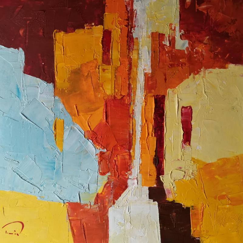 Painting La ville chaude by Tomàs | Painting Abstract Urban Oil