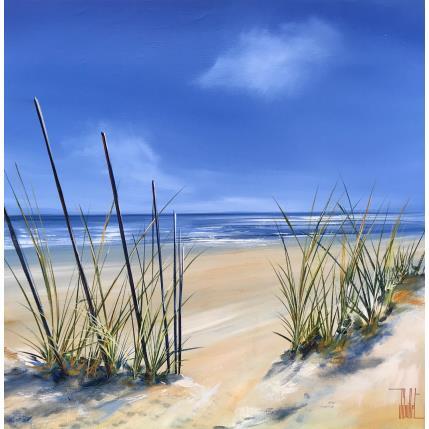 Gemälde Down the beach von Guillet Jerome | Gemälde Figurativ Öl Marine