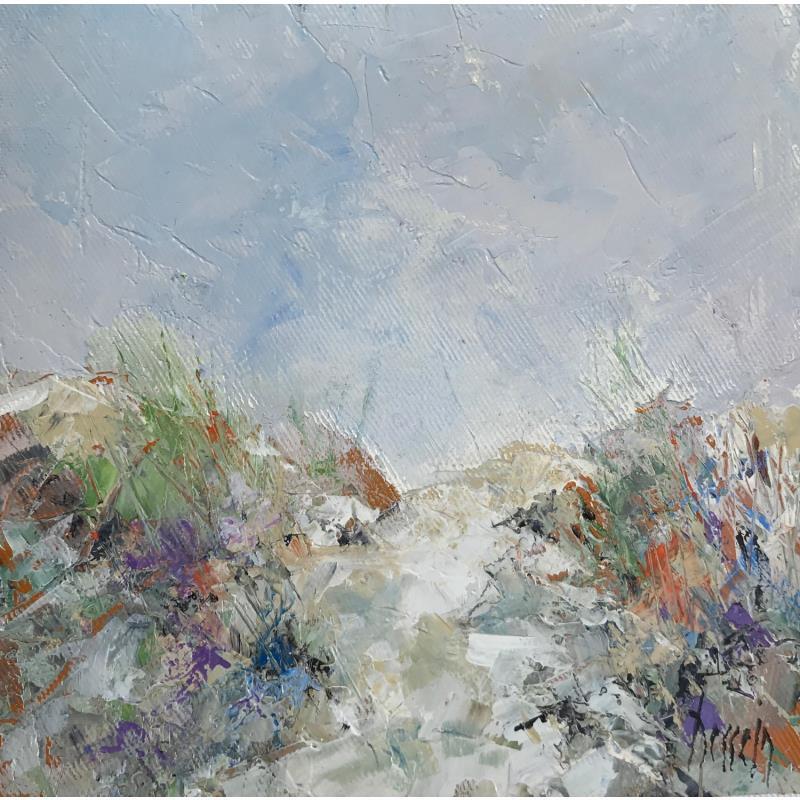 Painting Printemps dans les dunes by Dessein Pierre | Painting Figurative Oil Marine