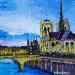 Painting NOTRE DAME by Rodriguez Rio Martin | Painting Impressionism Urban Oil