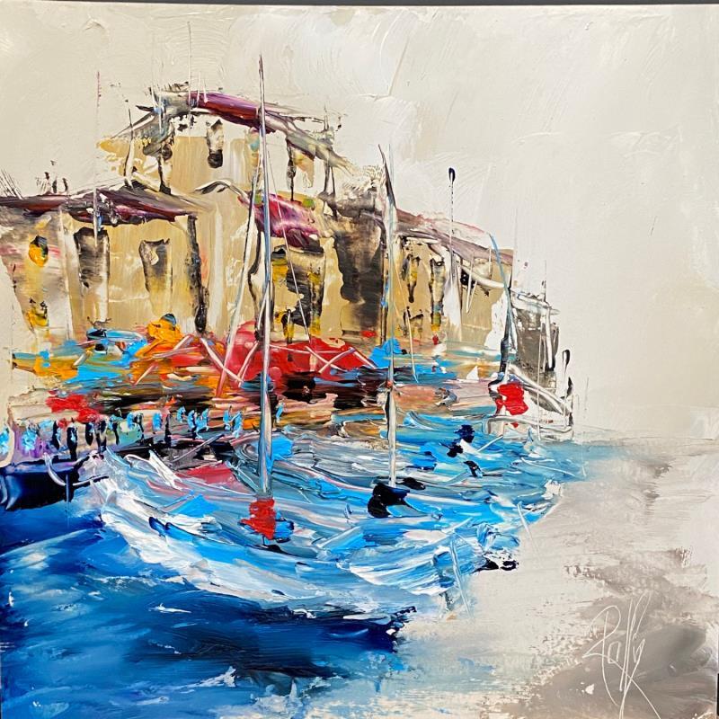 Painting Barques de pêcheurs by Raffin Christian | Painting Figurative Oil Urban