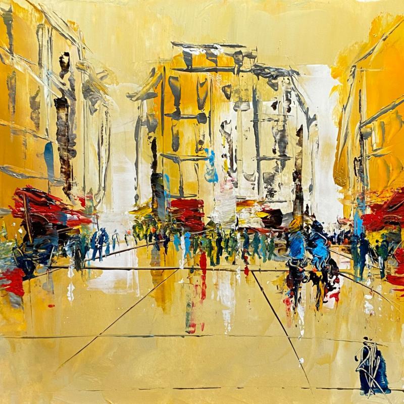 Painting Centre Ville by Raffin Christian | Painting Figurative Urban Oil