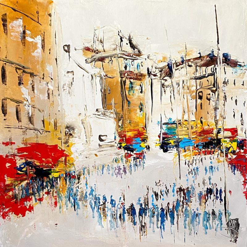 Painting Foule d'un jour by Raffin Christian | Painting Figurative Urban Oil