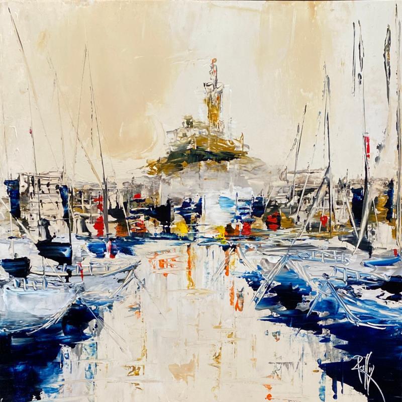 Painting Le Port de Marseille by Raffin Christian | Painting Figurative Oil Urban
