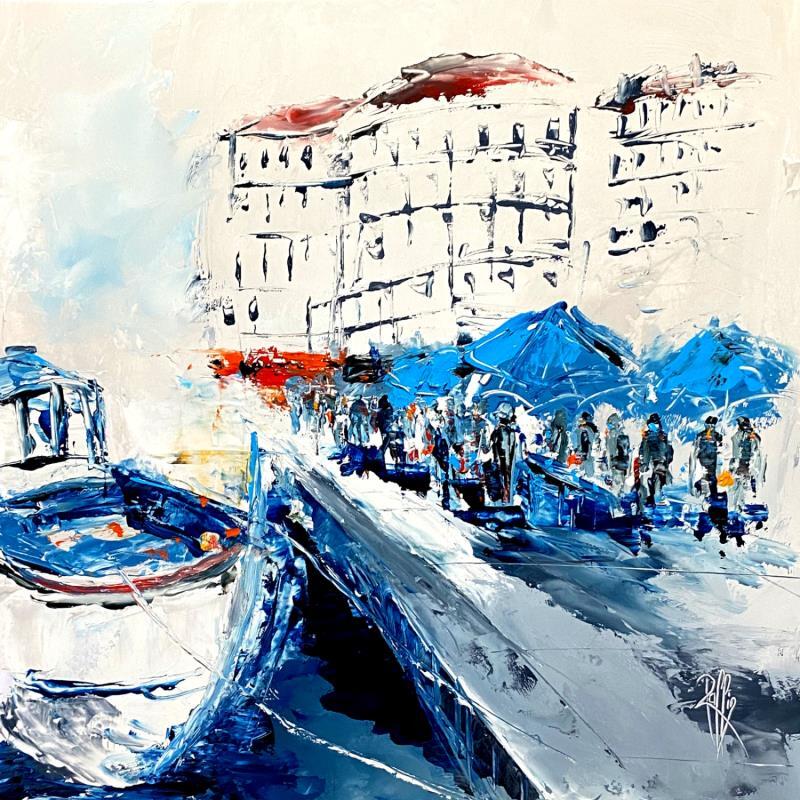 Painting Marché aux pêcheurs by Raffin Christian | Painting Figurative Oil Urban