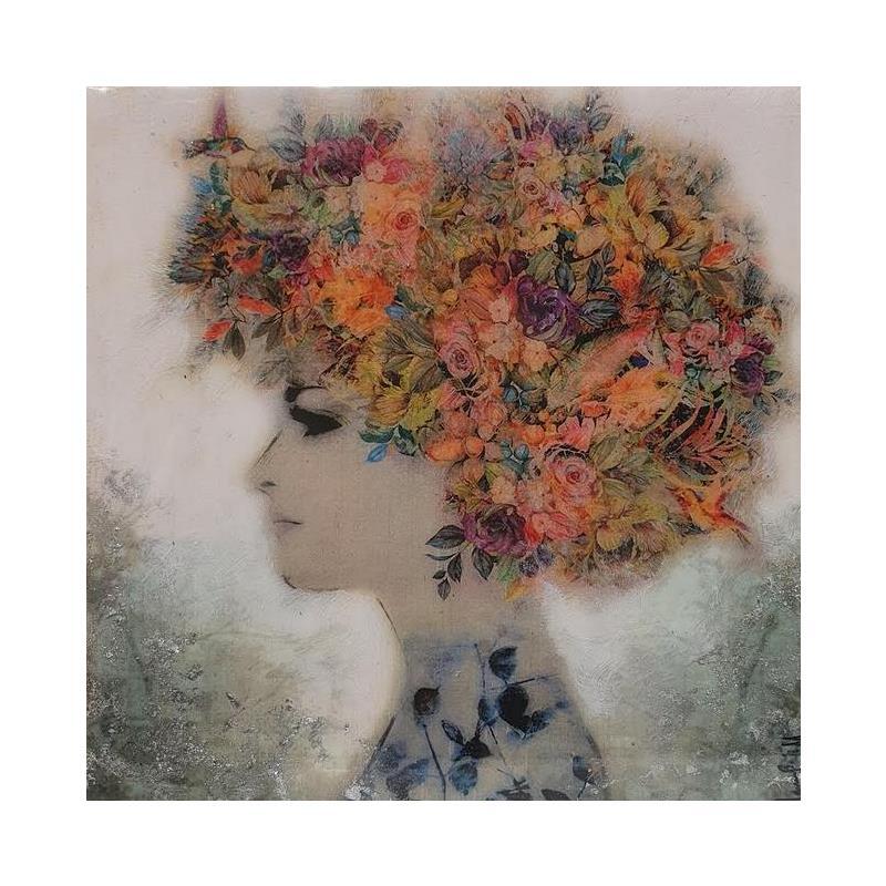 Painting Perfil de Neus II  by Bofill Laura | Painting Figurative Acrylic, Resin Nature, Pop icons, Portrait
