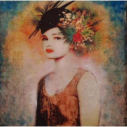 Painting Alba con sombrero by Bofill Laura | Painting Figurative Acrylic, Resin Portrait