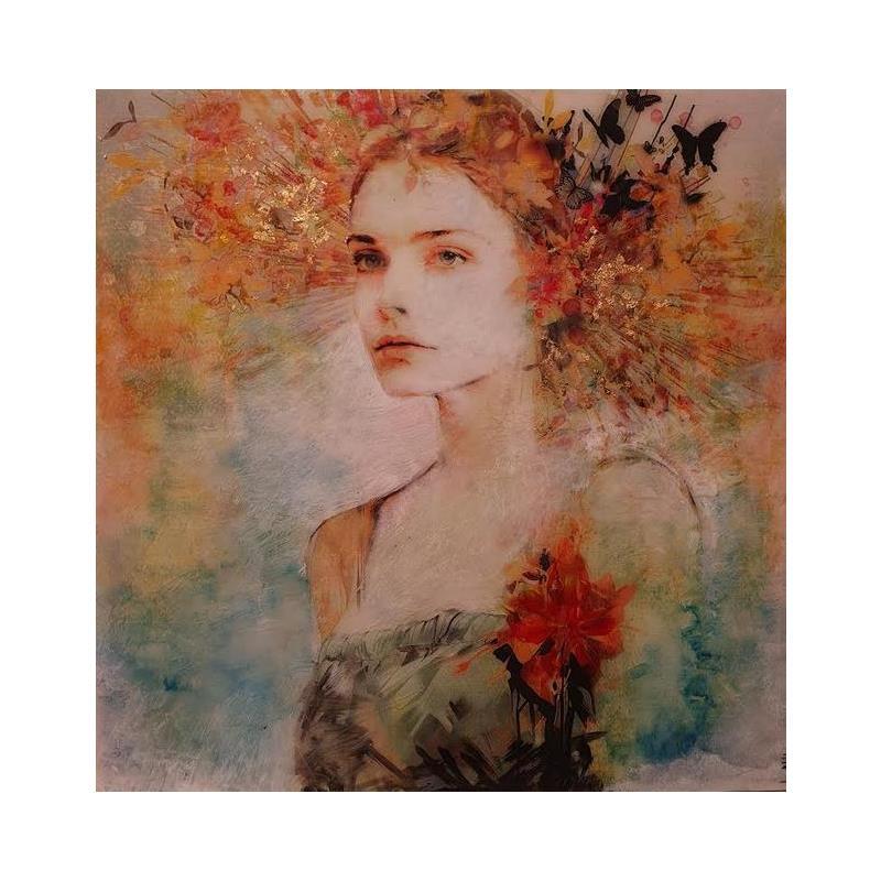 Painting Lidia pintada by Bofill Laura | Painting Figurative Portrait Acrylic Resin